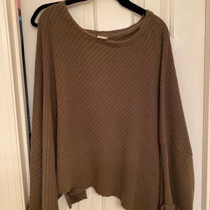 free people green sweater